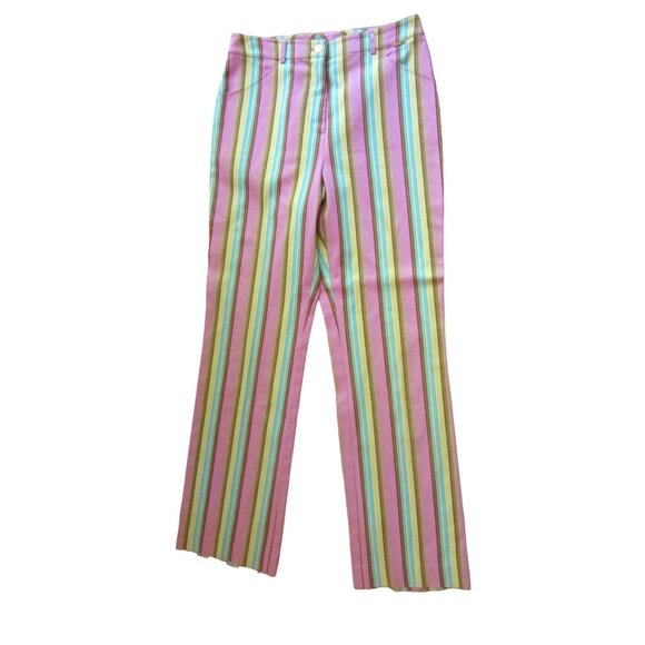 St John Sport Pants - Vintage St John Sport Pastel Colors Striped High Waisted Pants in Size 6